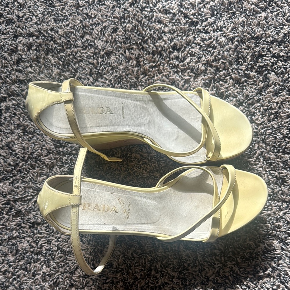 Prada Women's Yellow Strappy Sandals